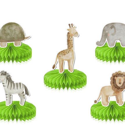 Jungle Animals Honeycombs 5 pcs - Fun Party Decorations