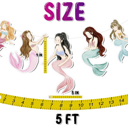 Mermaid 5 pcs Banner - Enchanting Underwater Party Decor