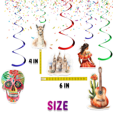 Mexican Fiesta Hanging Streamers - 10 Pcs | Mexico-Themed Party Decorations