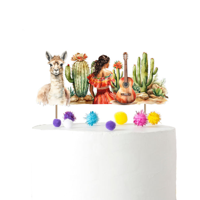Fiesta Cactus and Llama Cake Topper