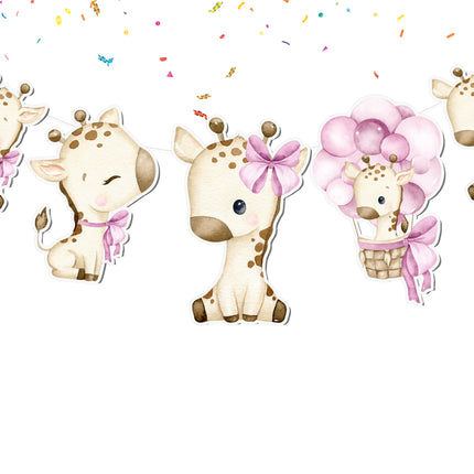 Pink Giraffe 5 pcs Banner