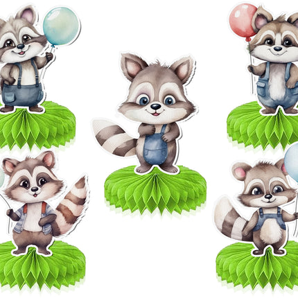 Raccoon Honeycombs 5 pcs - Cute and Fun Party Decorations