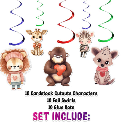 Safari Animals Streamers 10 pcs - Adorable Jungle Party Decorations
