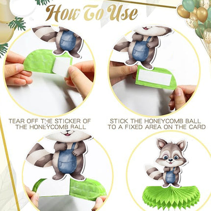 Raccoon Honeycombs 5 pcs - Cute and Fun Party Decorations