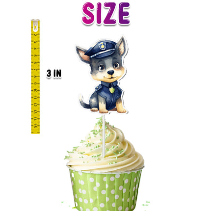 Police-Themed Cupcake Toppers - Set of 10 | Law Enforcement Party Decorations