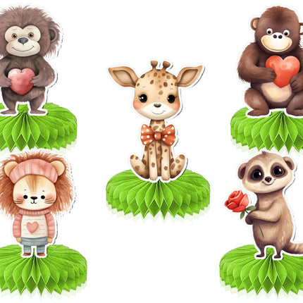 Safari Animals Honeycombs 5 pcs - Adorable Party Decorations