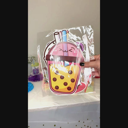 Kawaii Boba Tea Banner for Parties and Home Decor - Adorable Bubble Tea Drink Designs