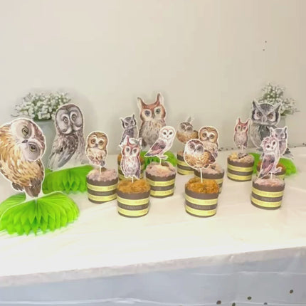 Enchanted Forest Owl Banner - Watercolor Owl Bunting