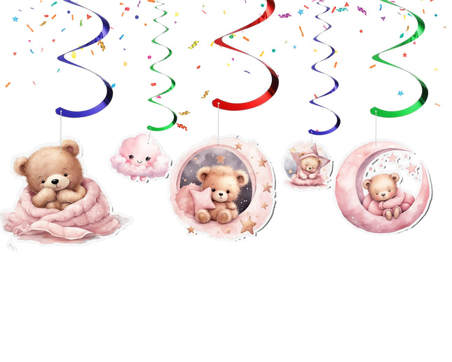 Pink Teddy Bear Streamers