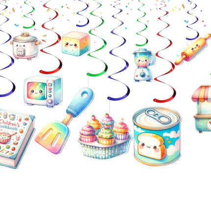 Cooking-Themed Hanging Streamers - Set of 10 | Fun Kitchen Party Decorations