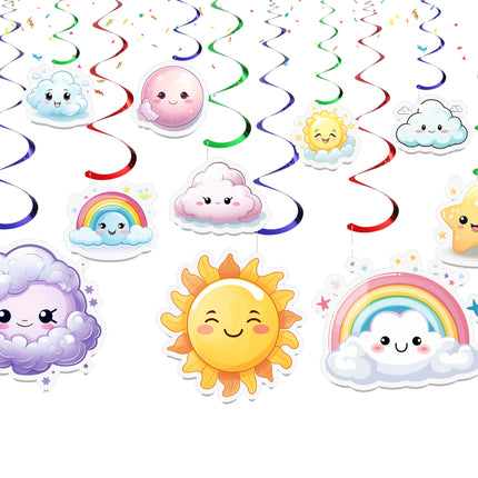 Rainbow, Clouds, and Sun Hanging Streamers - 10 Pcs | Party Decorations