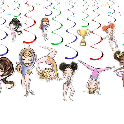 Gymnastic Girls Streamers 10 pcs - Fun Gymnastics Party Decorations
