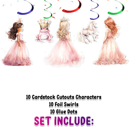 Princess Streamers 10 pcs - Magical Fairy Tale Party Decorations