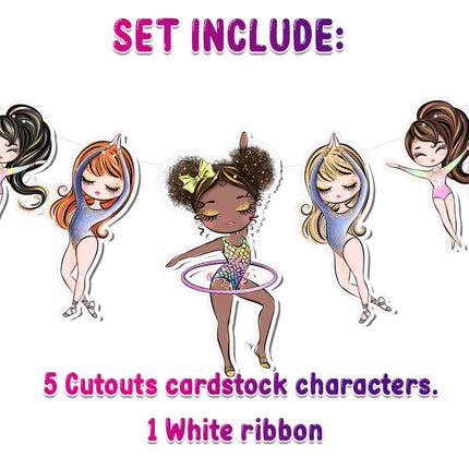Gymnasts 5 pcs Banner - Fun and Colorful Gymnastics Party Decor