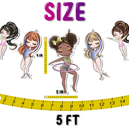 Gymnasts 5 pcs Banner - Fun and Colorful Gymnastics Party Decor