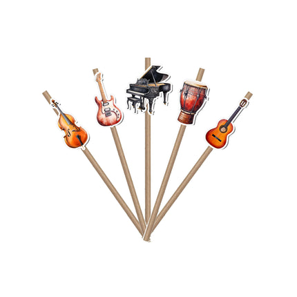 Musical Instrument Party Straws – Fun Drink Decor, 10pcs