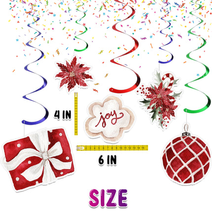 Christmas Holiday Hanging Streamers - 10 Pcs | Festive Christmas Party Decor