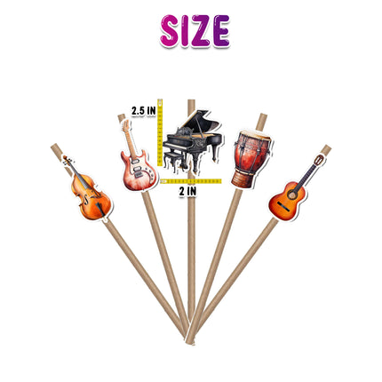 Musical Instrument Party Straws – Fun Drink Decor, 10pcs