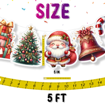 Christmas Cheer 5 Pcs Banner - Festive Holiday Decoration