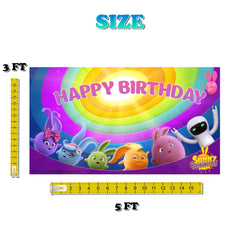 5x3FT Sunny Bunnies Party Backdrop - Create a Joyful Scene for Your Celebration!