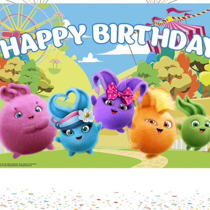 5x3FT Sunny Bunnies Backdrop - Brighten Up Your Party with Cheerful Charm!