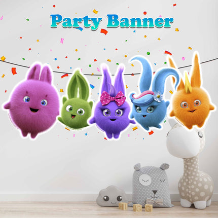 Sunny Bunnies Cardstock Banner - Brighten Your Party with Playful Fun!