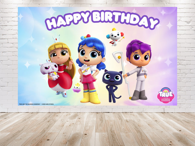 Magical 5x3 FT True and the Rainbow Kingdom Backdrop - Elevate Your Party to a Fantastical Dimension!