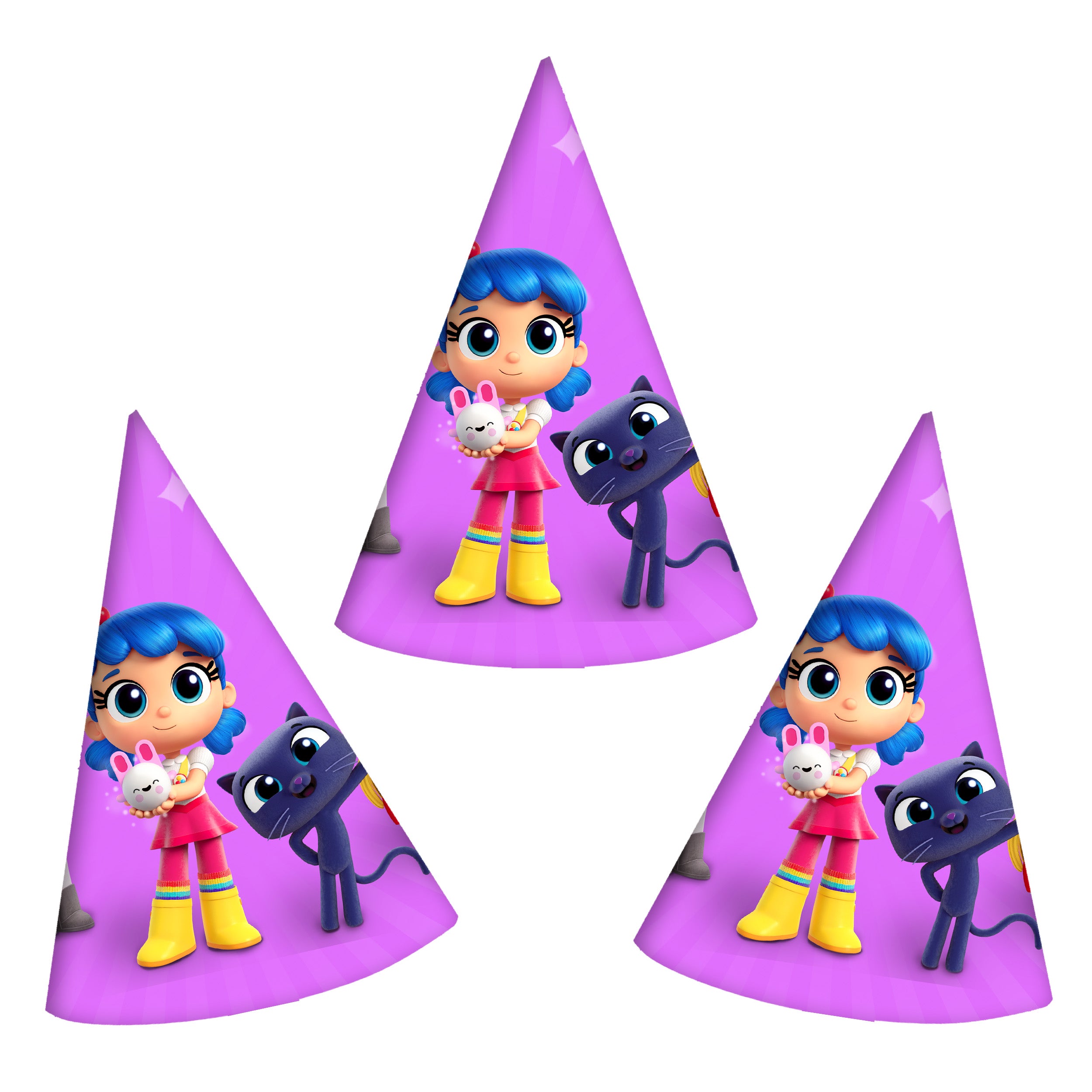 10 Pcs Birthday Paper Hats True and the Rainbow Kingdom For Birthday Party.