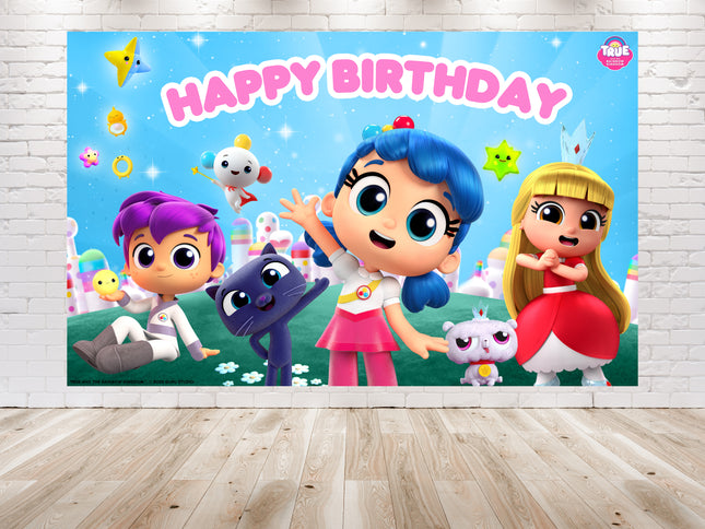 Enchanting 5x3 FT True and the Rainbow Kingdom Party Backdrop - Bring the Fantasy World to Life!