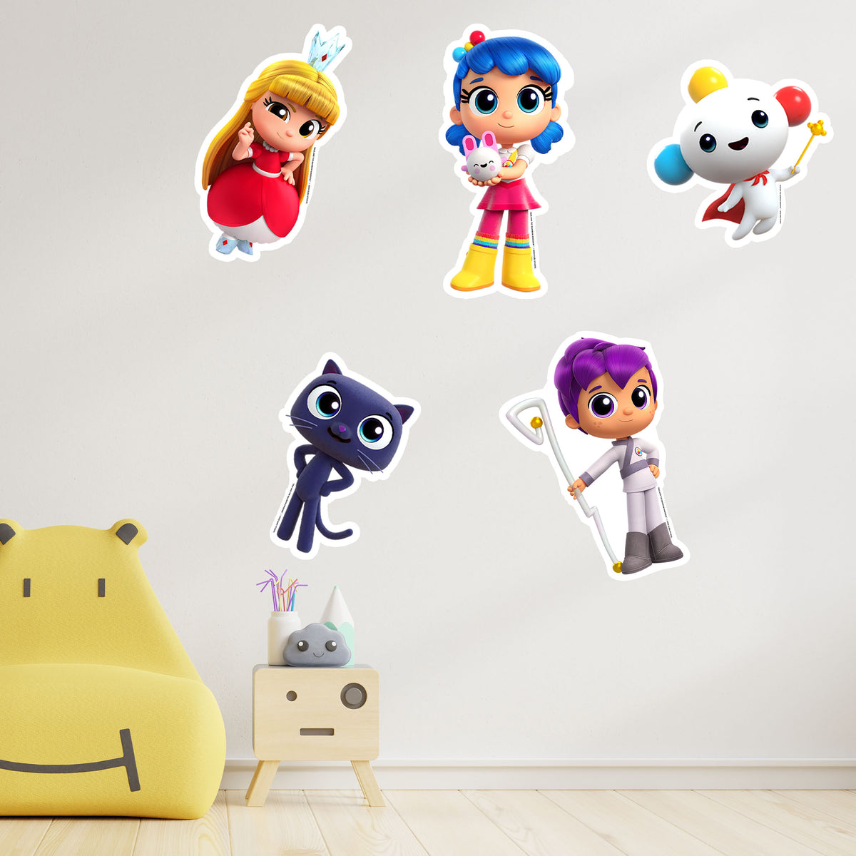 5 Pcs True and the Rainbow Kingdom Wall Stickers - Brighten Up Your Space with Magical Decor!