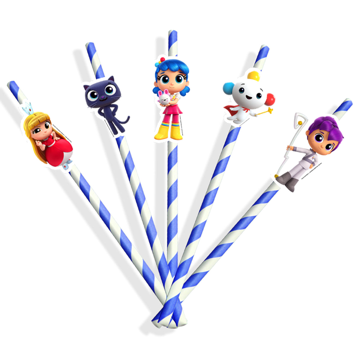 True and the Rainbow Kingdom Paper Straws - Set of 10, Perfect for Themed Parties!