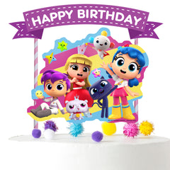 True and the Rainbow Kingdom Cardstock Cake Topper - The Perfect Finishing Touch for Your Themed Cake!