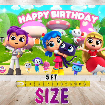 5x3 FT True and the Rainbow Kingdom Backdrop - Create a Magical Party Scene!