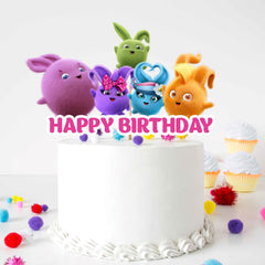 Whimsical Sunny Bunnies Cake Topper - Bring Joy to Your Festive Cake!