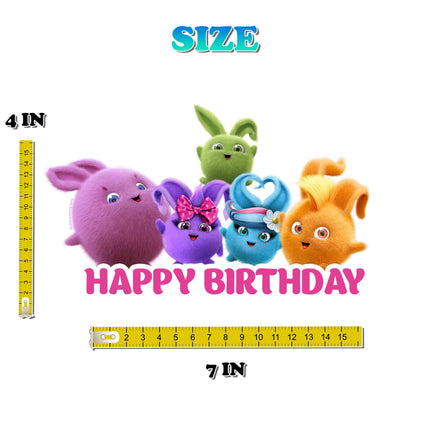 Whimsical Sunny Bunnies Cake Topper - Bring Joy to Your Festive Cake!