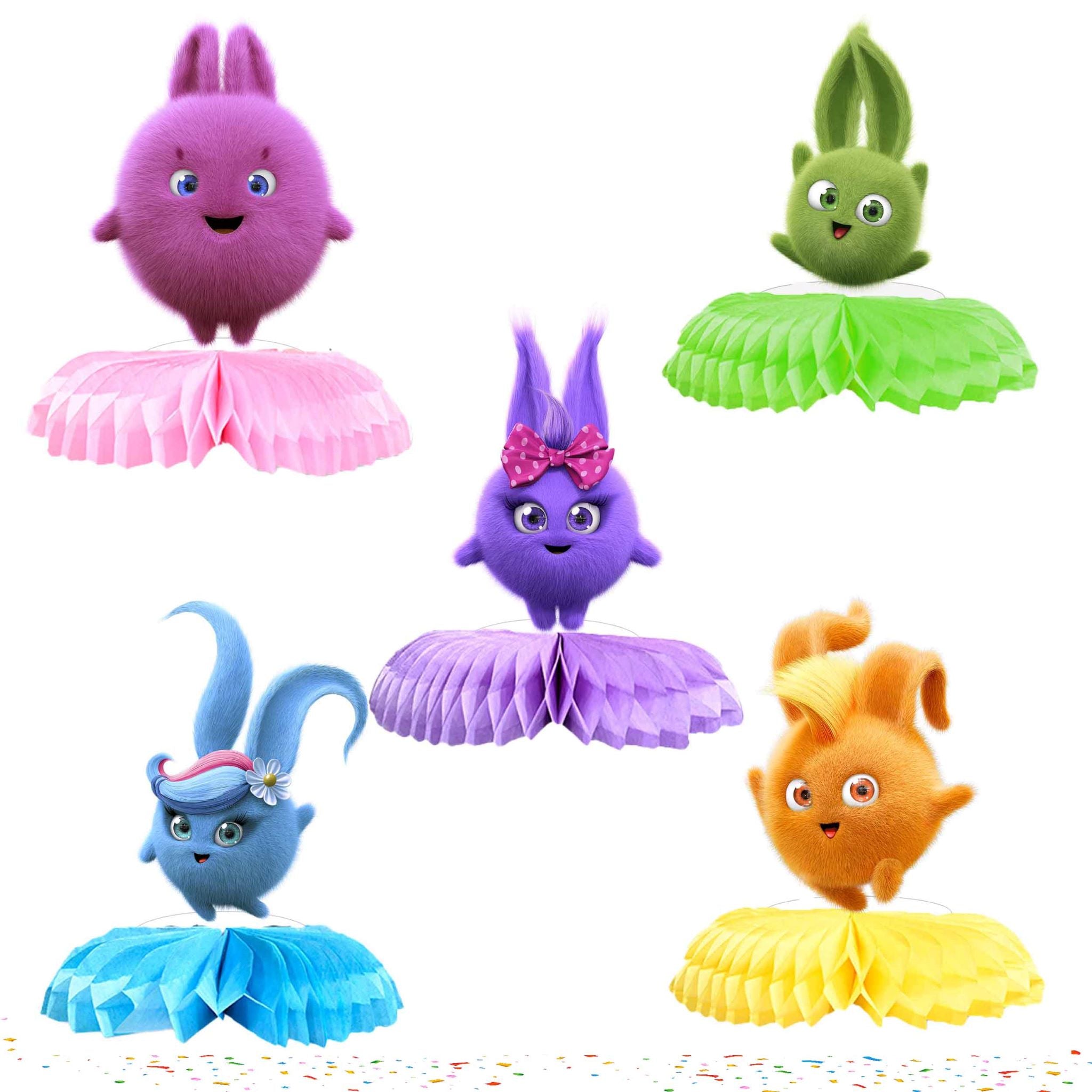 5 Pcs Sunny Bunnies Honeycomb Table Centerpieces - Add Playful Charm to Your Table Decor!