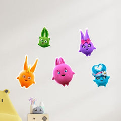5 Pcs Sunny Bunnies Wall Stickers - Brighten Your Space with Playful Charm!