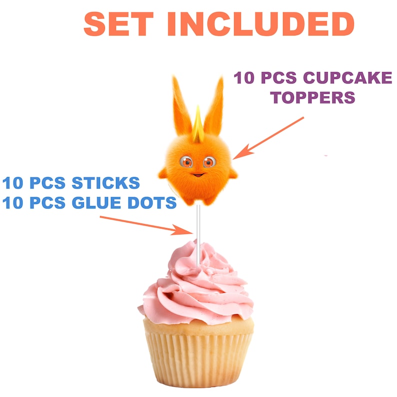 Sunny Bunnies Cupcake Toppers - Set of 10, Perfect for Fun-Filled Celebrations!