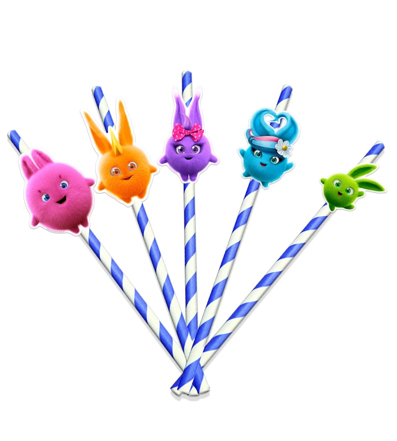 Sunny Bunnies Straws - Pack of 10, Perfect for Bright and Fun Parties!