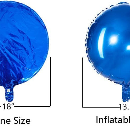 18 Inch Foil Blue Round Balloons - Perfect for Celebrations and Decorations!
