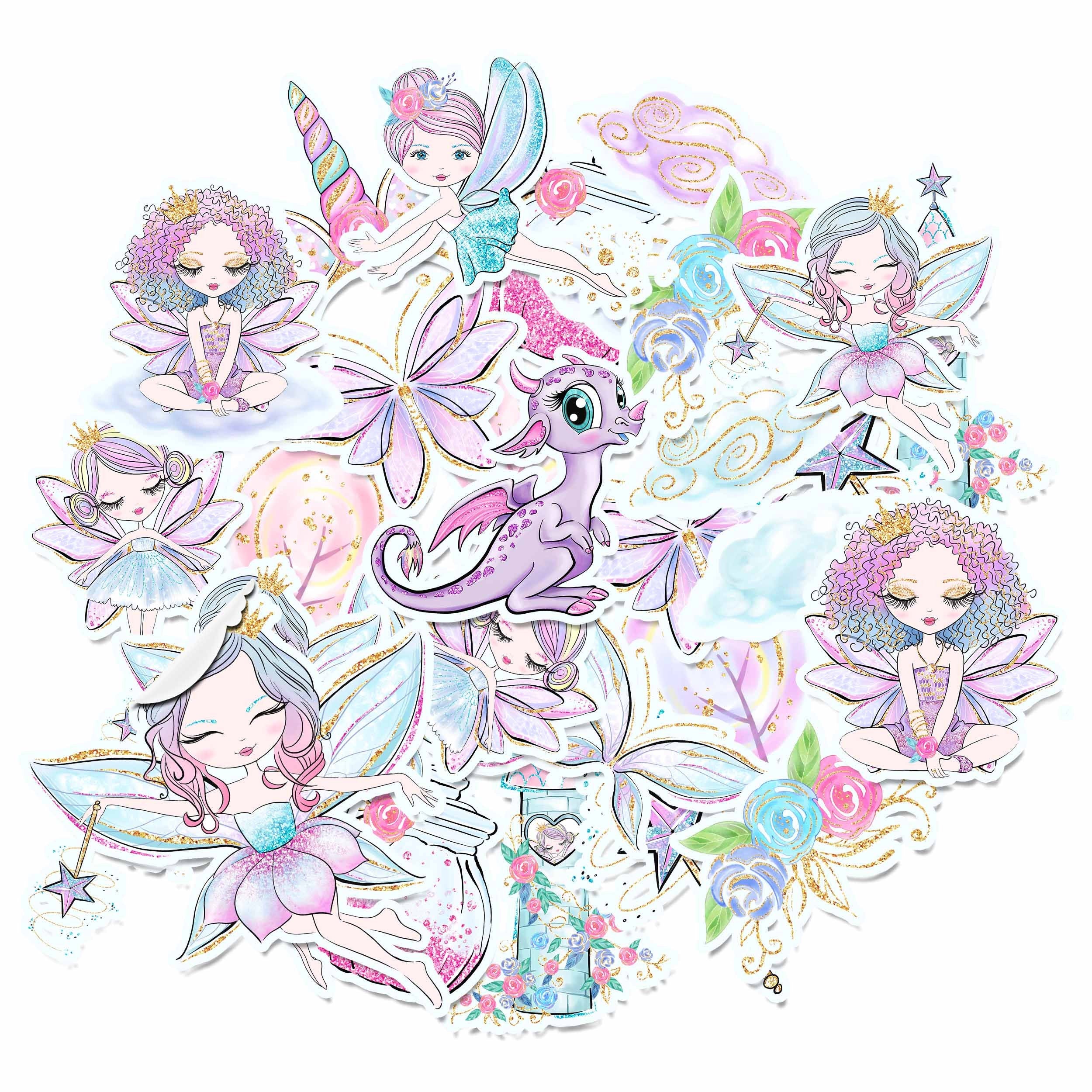 20 Pcs Enchanting Single Fairy Stickers - Perfect for Adding Magic to Your Items!