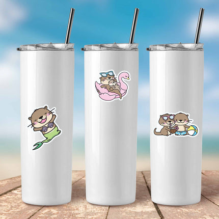 20 Pcs Summer Fun Otter Stickers - Brighten Up Your Items with Playful Otter Charm!