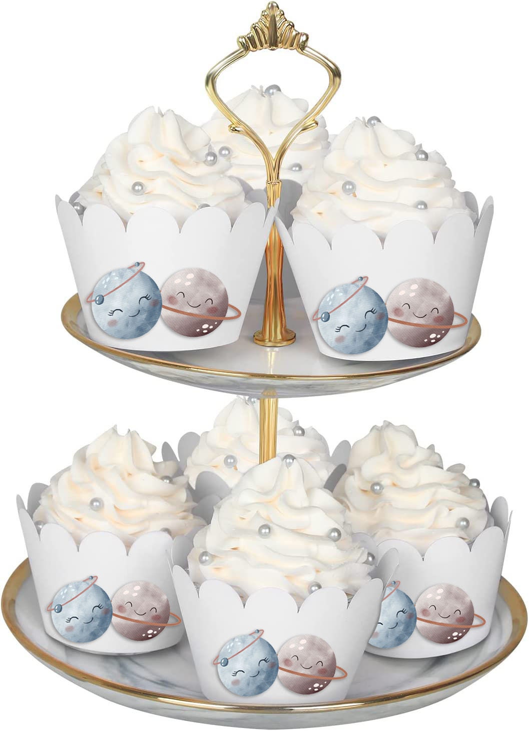 Space Planets Cupcake Wrappers - Set of 10, Perfect for Cosmic-Themed Parties & Events!
