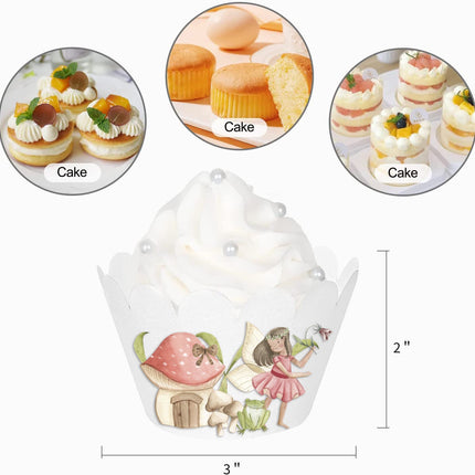 10 Pcs Fairy Cupcake Wrappers - Enchanting Garden Fairies Design for Magical Celebrations!