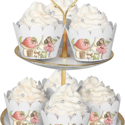 10 Pcs Fairy Cupcake Wrappers - Enchanting Garden Fairies Design for Magical Celebrations!
