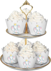 10 Pcs Baby Elephant Cupcake Wrappers - Perfect for Baby Showers and Birthday Parties!