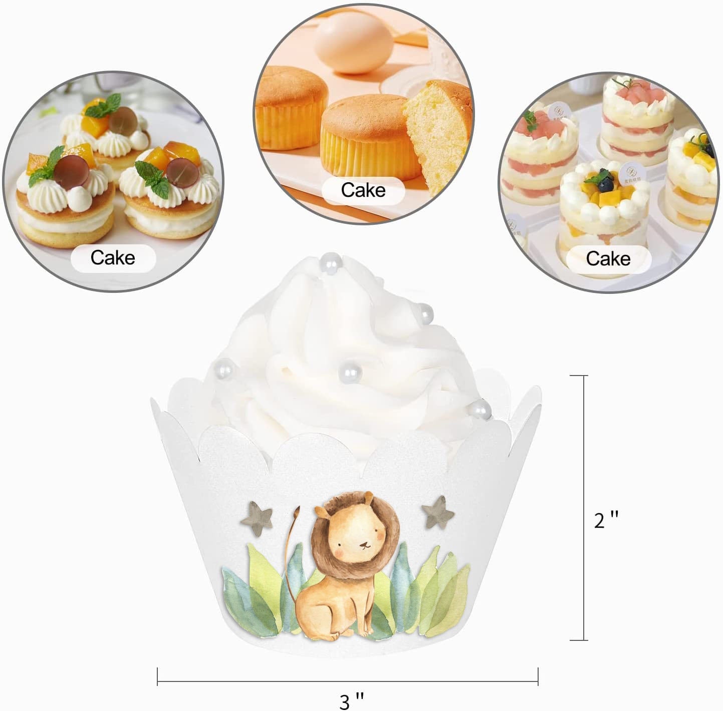 Baby Jungle Animals Cupcake Wrappers - Set of 10, Perfect for Safari-Themed Parties & Celebrations!