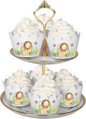 Baby Jungle Animals Cupcake Wrappers - Set of 10, Perfect for Safari-Themed Parties & Celebrations!