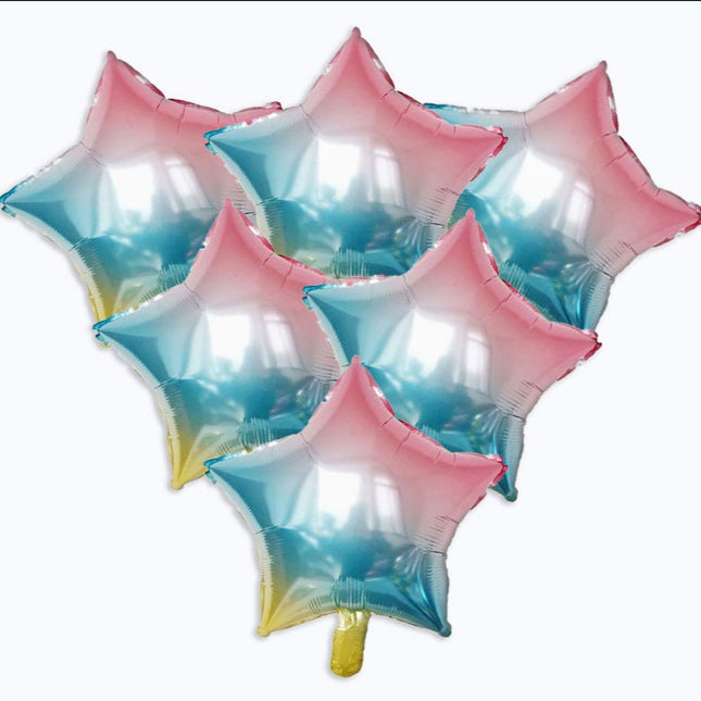 18 Inch Foil Holographic Star Balloons - Add a Sparkling Touch to Your Celebrations!