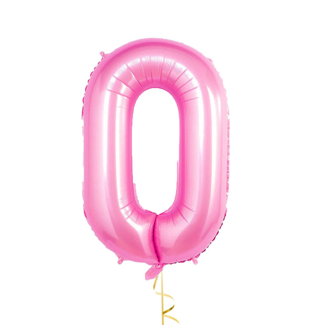 32 Inch Foil Pink Zero Shaped Balloon - Celebrate Milestones in Style!